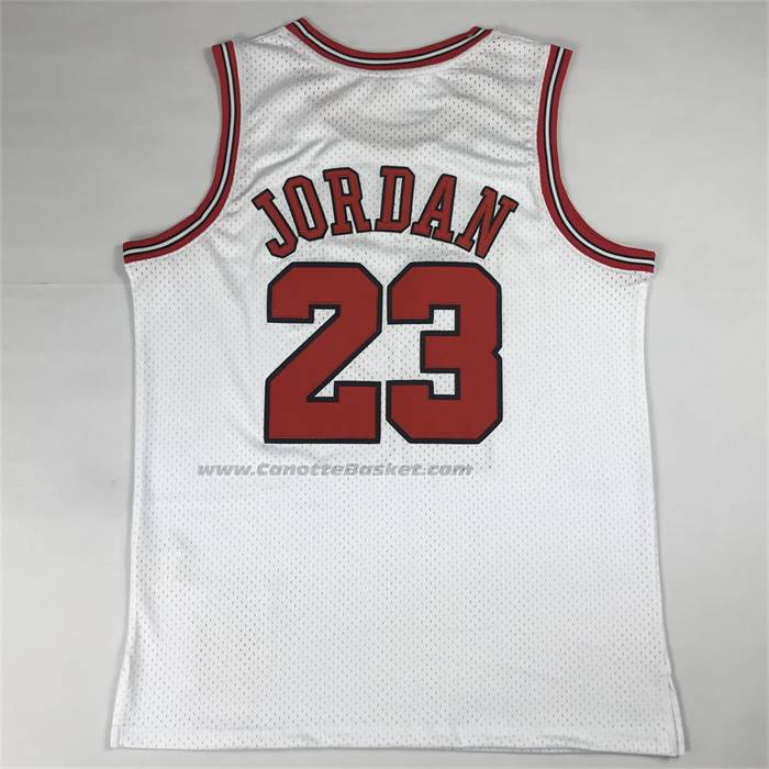 Maglia Chicago Bulls Michael Jordan No 23 Autentico 1995-96 Bianco